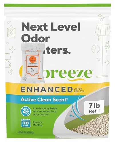 Cat Breeze Enhanced Litter Pellets, Active Clean Scent, 7 lb Refill with Aurora Pet Care Wipes