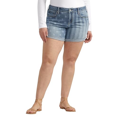 Boyfriend short taille moyenne grande taille en jean confortable Silver Jeans Co. pour femme