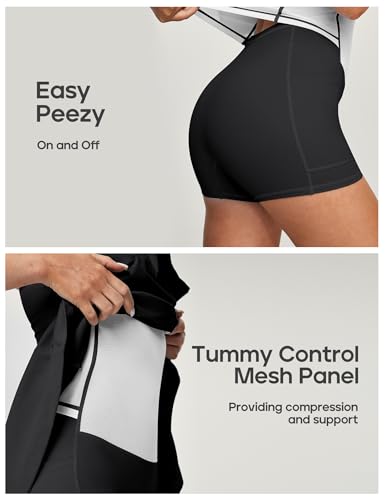 Heathyoga Womens Tennis Dress With Shorts Underneath Athletic Dress For Women Workout Dress With Pockets Romper Dress Black thumb #2