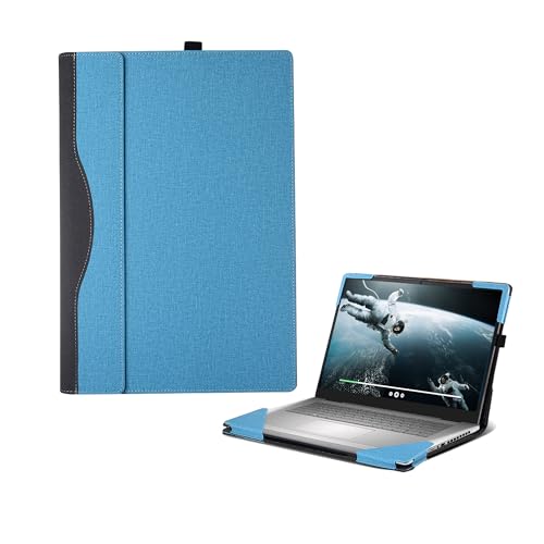 VEVOOD Laptop Cover for Dell inspiron 7635 16" Vostro (5620/5625 /5630/7610 / 7620/7630) 2-in-1， All Inclusive Drop Case 16" PU Leather Inside Pocket Cover (Sky Blue)