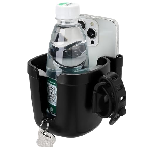 Image of Accmor Stroller Cup Holder, Universal Cup Holder for Walker Wheelchair Bike | 360 Rotatable Attachment Accessories for Uppababy Nuna Doona Strollers Scooter