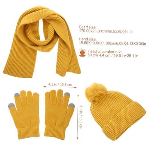 1set Women Costume Touchscreen Gloves Hat Scarf Set Warm Soft Accessories for Shopping Riding and Outdoor Activities2
