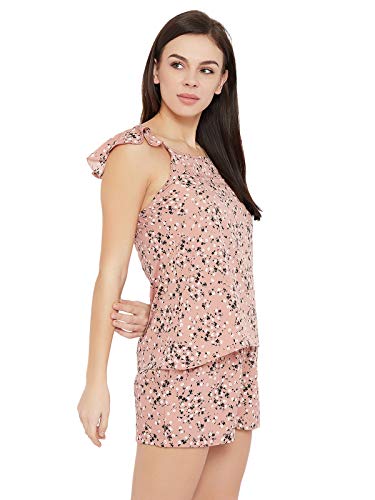Image of Clovia Women's Crepe Print Me Pretty Cami Top & Shorts