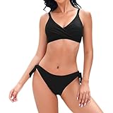 【Bequemes Material】Bikini damen set aus hochwertigen materialien, 82% nylon und 56% elasthan, super weich, dehnbar und bequem. Damen bikini set mit weich gepolsterten cups für zusätzlichen halt