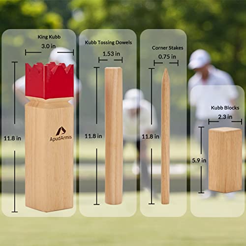 Apudarmis Kubb , Viking Chess Outdoor Clash Toss Yard Game With Carrying Case - Rubber Wooden Backyard Lawn Games Set For Teenagers Adults Family #TOP3