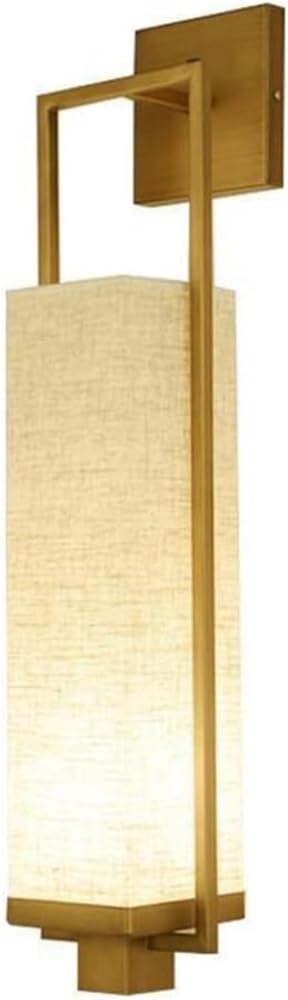 HXYSXHJUO Rectangle Fabric Wall Lamp For Hallway Bedroom Bedside Modern Indoor Lighting Fixtures Mounted Light Gold Sconce
