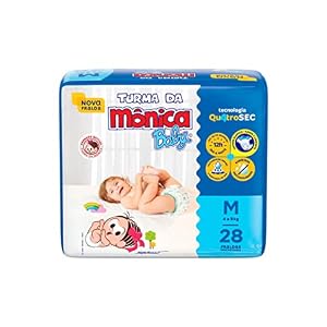 Mônica Baby - Fralda Turma, Jumbo M, 28 Unidades