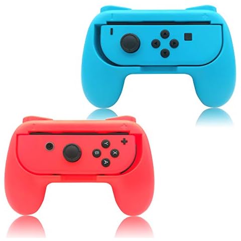 FYOUNG Hand Grips Compatible with Switch/Switch OLED Model Controllers, Grip Compatible with Switch Joy Con - Blue and Red (2 Packs) Cover