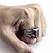 ELFASIO Mens Stainless Steel Ring Dragon Claw Ruby Red Cubic Zirconia Biker Jewelry Size 8-15