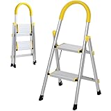 脚立 2段 折りたたみステップ 手すり付き KHD-CX03-YEW-2T