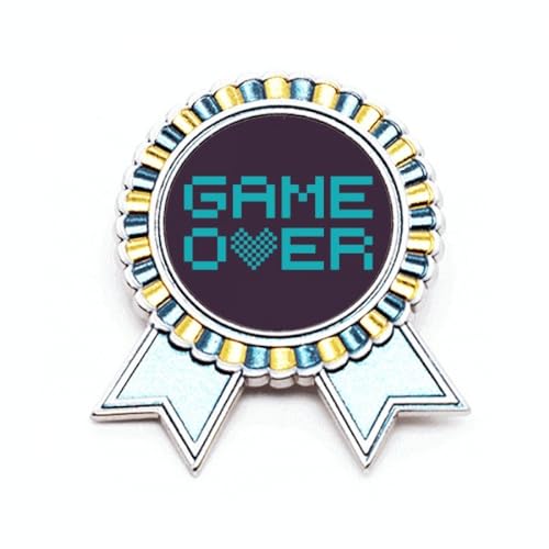 Broche Game Over bleue en métal la médaille idéale pour récompenser un joueur