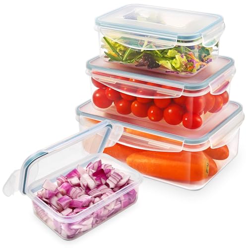 YASHE Boîte Alimentaire Set, 4 Pièces Boîtes Alimentaires Plastique Réutilisables avec...