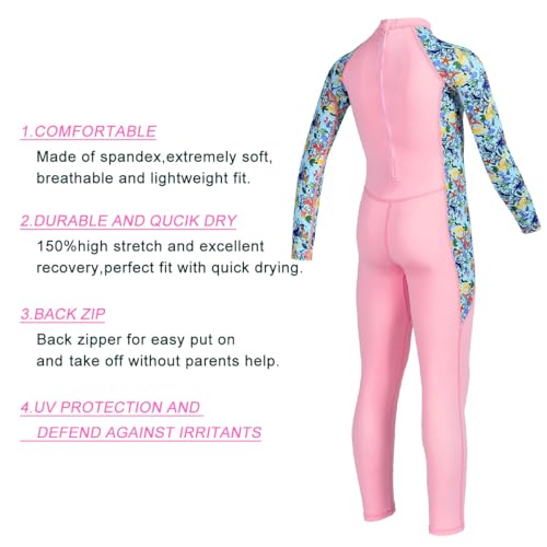 Kids Full Body Swimsuit One Piece Long Sleeve Wetsuit Skin Sun Protection Sunsuit Swimwear for Boys Girls2