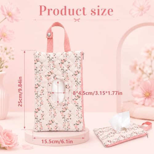 Quilted Baby Wipe Holder, Portable Quilted Wipes Bag - 1