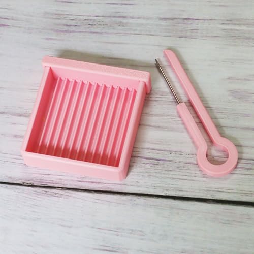 Image of PIAOLGYI Fuse Bead Single Needle Tweezer & Aligner Tray Set,Fuse Bead Sorting Tray,Light Pink(9 CM)
