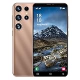 Teléfono Móvil Barato, 5.0 Pulgadas Android 9.0 OS, 16GB ROM (SD a 128GB), Dual SIM Dual Cameras, Face ID Desbloquear Teléfonos Celulares (S25Ultra-Gold)
