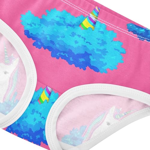 Toddler Underwear Floral 2t Cotton Panties for Girl Colorful Briefs Kids Undies Unicorn Blue Pink4