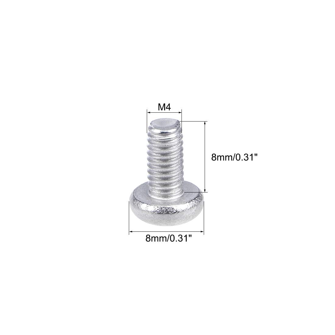TOP-VIGOR 20Pcs Cross Pan Head Machine Screws, M4x8mm Phillips Round Head Screws Bolts for Machinery Furniture, Car - Image 2
