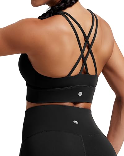 QUEENIEKE Sports Bras for Women Padded Medium Support for Yoga Cr...