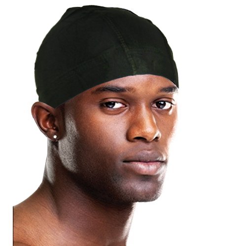 Titan Spandex Dome Cap – Ultra-Stretch Breathable Cap for Men, Lightweight Dome Fit for Daily Wear, Secure Base for Waves and Headwear, Black Color