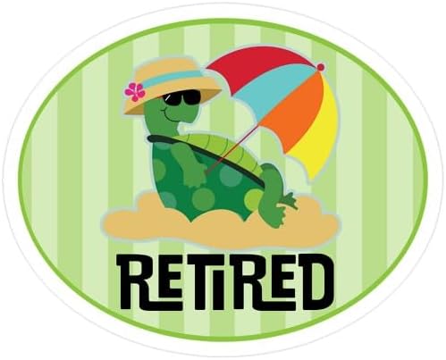 CafePress Retired Funny Retirement Small Die Cut Sticker, 3"x4" Matte Finish