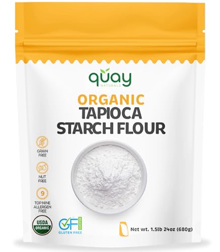 Quay Naturals Organic Tapioca Starch Flour 1.5 Lb - Gluten Free, Non-gmo - 100% Yuca Root - Thickening Agent For Sauces & Gravies - Organic Tapioca Flour