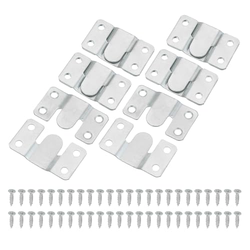 Image of PATIKIL Flush Mount Bracket, 12 Pcs Iron Interlocking Photo Frame Hooks Picture Display Hanger Interlock Hanging Wall Mount Hardware for Art Gallery 53x30 mm / 2.08x1.18 Inch