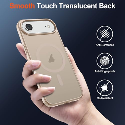 Image of SUPFINE Magnetic for iPhone Air Case (Compatible with MagSafe)(Military Grade Drop Protection) Slim Translucent Matte Shockproof with Anti-Fingerprint Phone Cover for 17 Air,Desert Gold