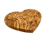 Personalised Small Olive Wood Heart Chopping Cheese Serving Board