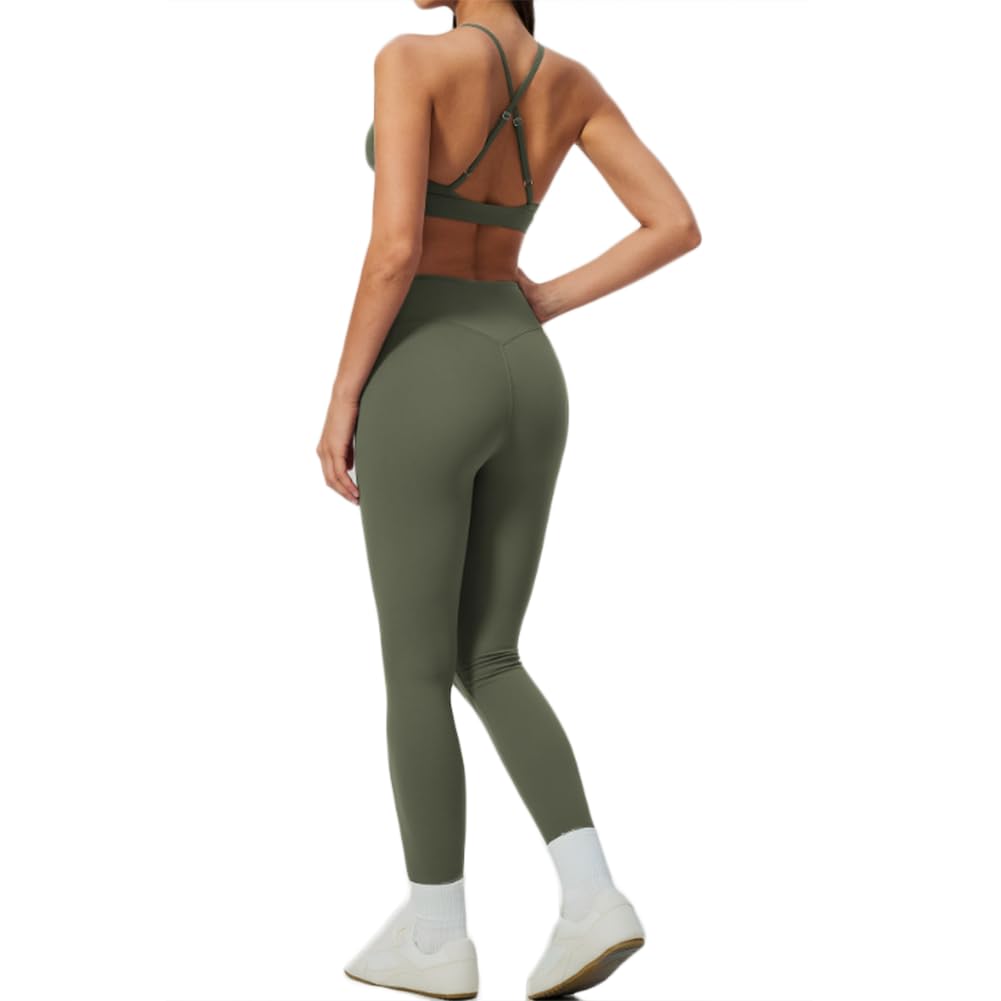 Reggiseno Sport Coppa Triangolare + Leggings Yoga Vita Alta
