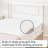 Yaheetech Bettrahmen 90 x 200 cm Metallbett mit Lattenrost Einzelbett/Doppelbett Gästebett Jugendbett mit Kopfteil für Schlafzimmer Gästezimmer Weiß