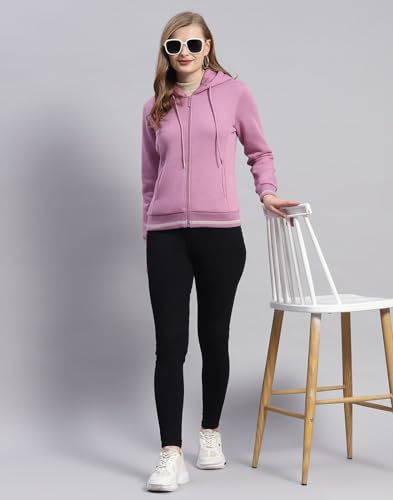 Image of Monte Carlo Womens Regular Fit Hooded Neck Full Sleeve Solid Sweatshirt (Pack of 1)