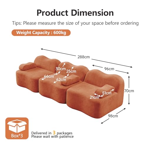 Sofá modular de 3 plazas con asiento profundo Boneless para acabar con dolores de espalda 3