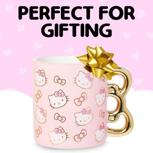 Image of Silver Buffalo Sanrio Hello Kitty Pink Gold, 3D Sculpted Handle Mug, 20oz
