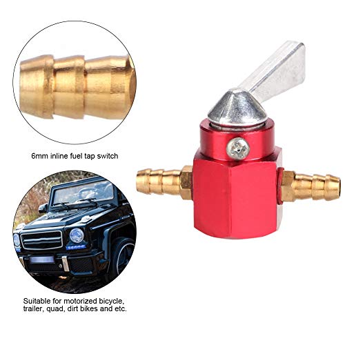 image for KIMISS Universal 6mm CNC Aluminum Inline Gas Fuel Tap Petcock Switch F