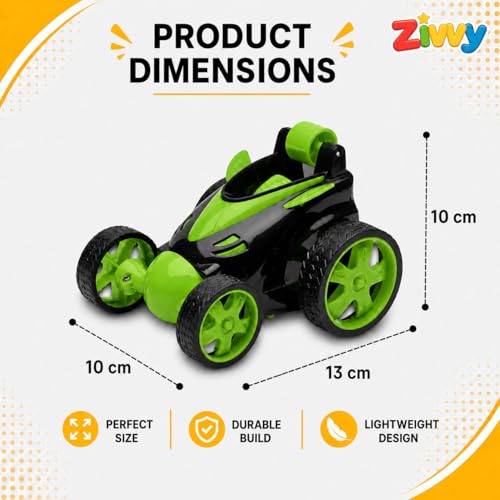 Image of Green 360 Rotating & Rolling Stunt Car Toy | Spin, Stunt, Flip Functions | Remote Control Stunt Car Toy for Kids | Toys for Boys 7-14 Years | Birthday Gift for Kids