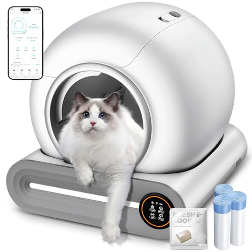 Automatic Litter Box, (2026) Multi-Function Upgrade Robot Self Cleaning Litter Box for Multiple Cats, 65L+9L Extra Large, APP Control, Deodorization, 3 Rolls Litter Bag Liners, 1 Odor Eliminator