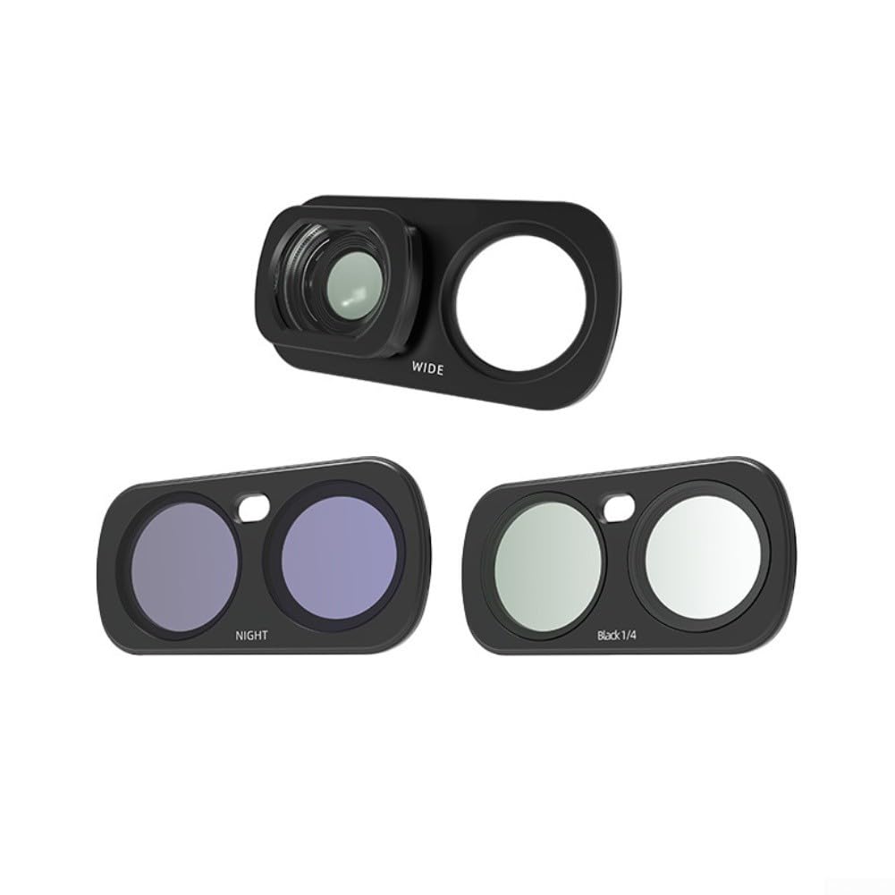 Filtro grandangolare ABS per Insta360 Luna per ABS ultra nero (3 pezzi) | 108° FOV Supporto Magnetico Materiale ABS Nero per Scritta Paesaggio