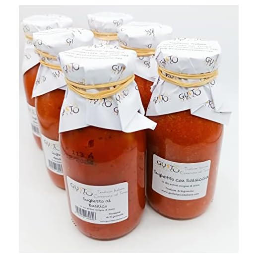 Sugo Pronto Artigianale da 250 ml - Sei Sughi - Amatriciana - Basilico - Salsiccia - In Olio Extra Vergine di Oliva - Pronti Solo da Scaldare