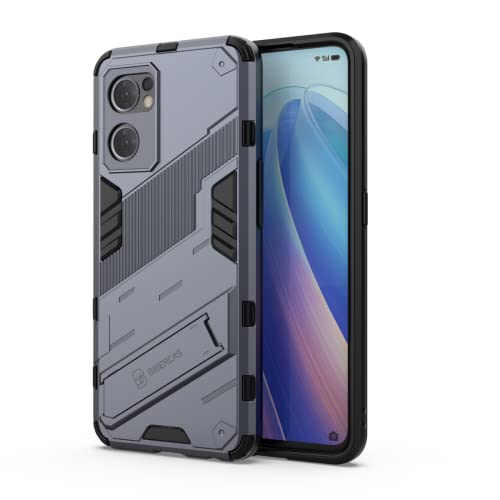EASSGU Funda para Realme 9i (4G) (6.6' Inches), con Carcasa Protectora de Armor a Prueba de Golpes de Silicona para PC con Función Atril - Gris