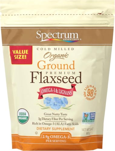 Image of Spectrum Essentials Organic Ground Flaxseed, Gluten Free, 24 Oz (Pack of 6)