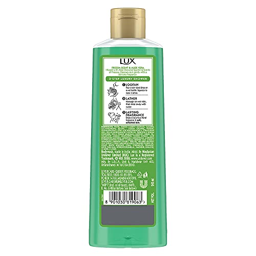 Image of Lux Shower Gel, Freesia Scent & Aloe Vera Bodywash, Skin Cleanser With Long Lasting Fragrance, Paraben Free, 245ml & Shower Gel, French Rose Fragrance & Almond Oil Bodywash, 245ml