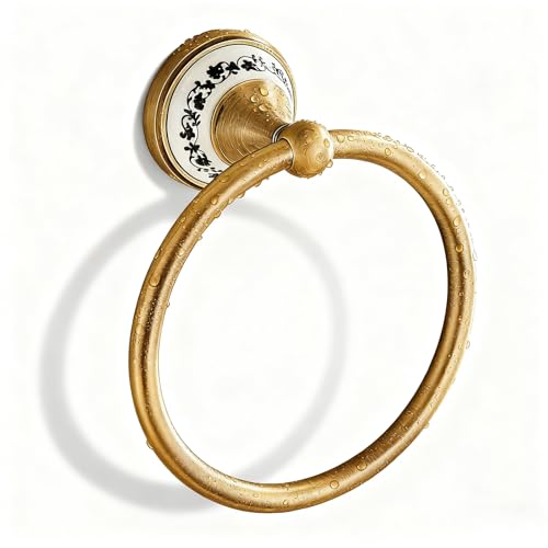 Towel Racks for Bathroom, NEWRAIN Antique Brass Wall Mounted Towel