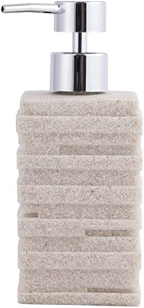 Premium Design Sand Stone Liquid Soap Dispenser (Capacity: 350ml) | Off-White