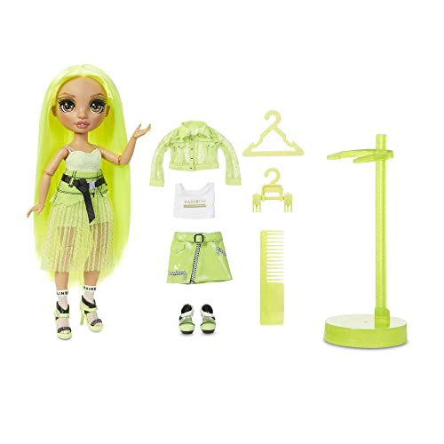 Muñeca Rainbow High Karma Nichols neon verde con accesorios miniatura 2