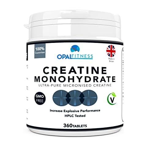 Creatine Monohydrate Tablets by Opal Fitness - Easy to Swallow Vegan Tablets - Scientifically Proven to Increase Muscle Strength, High Intensity Explosive Energy, and Build Lean Muscle Mass Cover