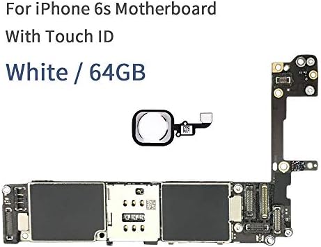 for iPhone 6S Motherboard with Full Chips,Original Unlocked for iPhone 6s Logic Boards with Touch ID by 16gb / 64gb / 128gb (64GB White)