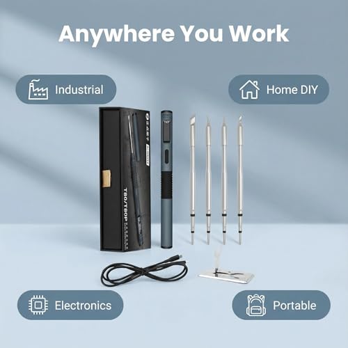 Fer à souder T80P 100W kit électrique intelligent avec support TH50 et câbles USB - 7