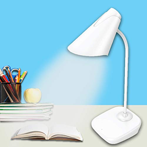 Image of IDOLESHOP Rechargeable LED Touch On /Off Switch Desk Lamp Children Eye Protection USB Charging (Standard, Round, White)