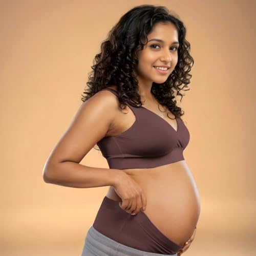 Image of &Circus Padded Maternity Bra | Pull Down Feeding Bra for Women | Padded Bra for Women Slip On | Suitable with Maternity Clothes | PureSoft Micromodal